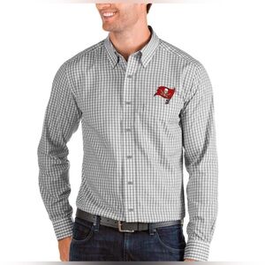 Tampa Bay Buccaneers Antigua Gray White Check 2XL Red BUCS LOGO LSleeve FBALL EC